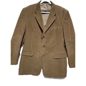 VTG Zagato Corduroy Brown Beige Suit Jacket Blazer 44L 3 Button old money‎ retro
